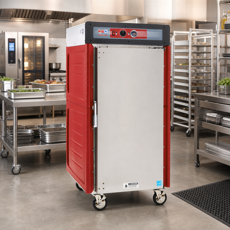 Product image #2 for Metro C5 4 Series Insulation Armour Plus 5/6 Height Mobile Heated Holding Cabinet, Solid Door, Lip Load Slides, 29 Pan Capacity