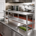 Thumbnail image #2 for Advance Tabco Double-Tier Pass-Thru Shelf, 132 Inch x 18 Inch, 18/430 Stainless Steel