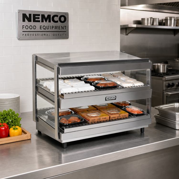 Product image #2 for Nemco 18-Inch Countertop Hot Food Shelf Merchandiser with Dual Shelves