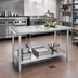 Thumbnail image #2 for Advance Tabco 84 x 30-Inch Flat Top Stainless Steel Work Table with Adjustable Undershelf