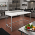 Thumbnail image #2 for Eagle Group 120 Inch x 24 Inch Poly Top Cutting Table with 4-1/2 Inch Removable 304 Stainless Steel Backsplash and Stainless Steel Tubular Base
