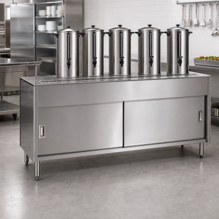 Product image #2 for Spec-Master 79-Inch Stainless Steel Urn Stand with Enclosed Base and Drip Trough