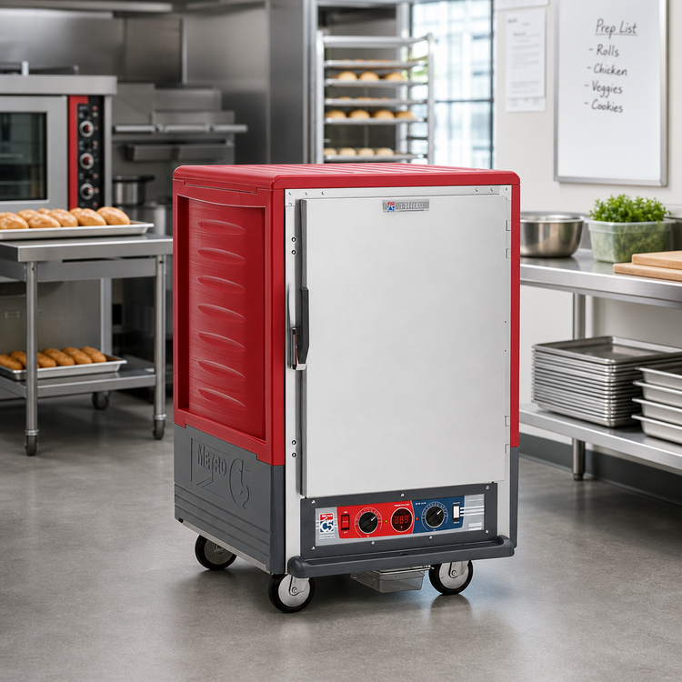 Product image #2 for Metro C5 3 Series Half-Height Mobile Heated Holding and Proofing Cabinet with Solid Door and Lip Load Slides