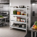 Thumbnail image #2 for Fermod Fermostock 4R52C71 4-Tier Stationary Starter Polymer Shelving Unit, 52W x 22D x 71H, Anodized Aluminum