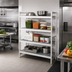 Thumbnail image #2 for Fermostock 4-Tier Stationary Starter Polymer Shelving Unit, 52W x 22D x 71H, Anodized Aluminum