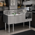 Thumbnail image #2 for 1800 Series 62-Inch Stainless Steel Underbar Beverage Station with Drainboard, Center Ice Bin, and Right Blender Recess