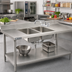 Thumbnail image #2 for Advance Tabco TA-11W-2 Double-Bowl Welded Sink Into Table Top with Faucet and Basket Drains