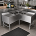 Thumbnail image #2 for John Boos 3-Compartment Slim-Line Underbar Corner Sink Unit with Dual Drainboards, 48 x 18 x 32-1/2 Inches