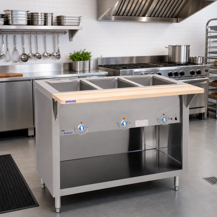Product image #2 for Thurmaduke E-5-CBSS 5-Well Electric Standard Hot Food Steamtable with Stainless Steel Undershelf