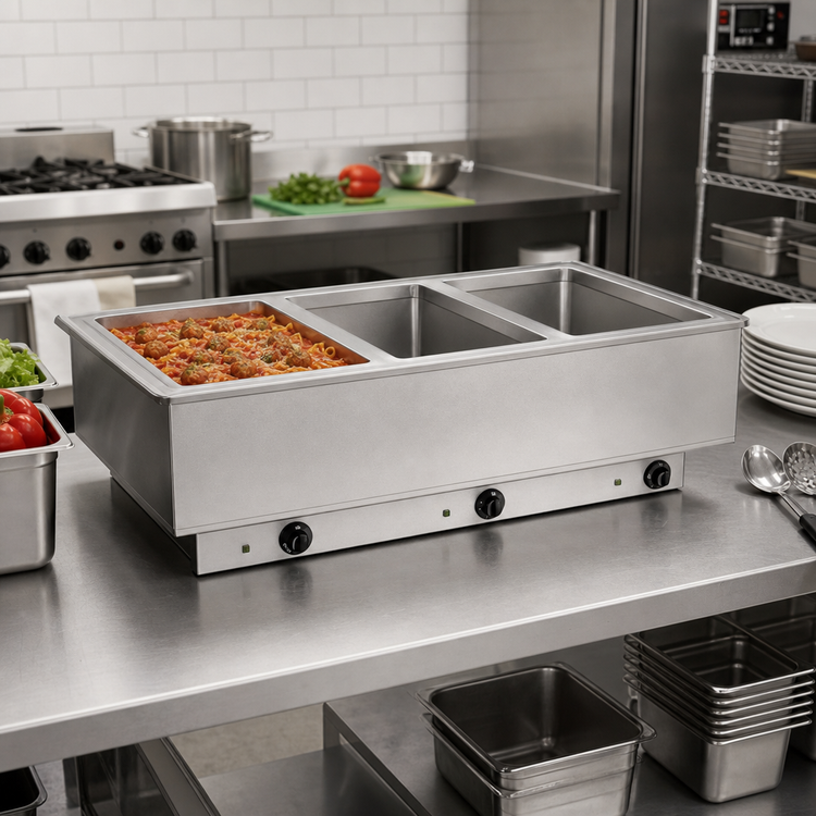 Product image #2 for Atlas Metal 1-Well Drop-In Hot Food Well Unit for 12 x 20 Inch Pan, Wet or Dry Operation