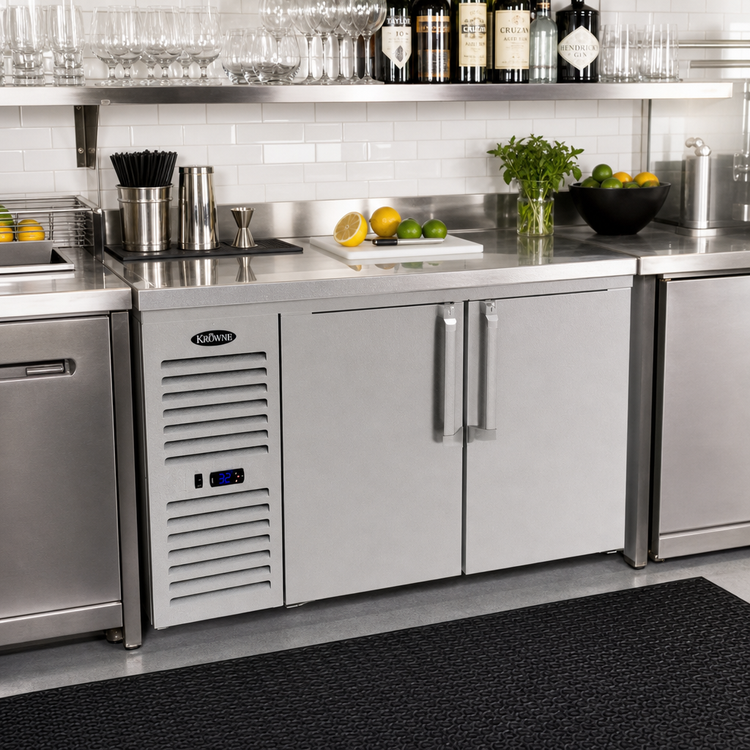 Product image #2 for 52-Inch Two-Section Narrow-Door Low-Profile Refrigerated Back Bar Storage Cabinet