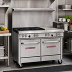 Thumbnail image #2 for Southbend (Middleby) Ultimate 4482DC-2G 48-Inch Gas Restaurant Range with 4 Burners, 24-Inch Griddle, Standard Oven & Cabinet Base
