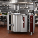 Thumbnail image #2 for Southbend (Middleby) Southbend Steam FT-40GLS-SB 40-Gallon Short-Height Gas Tilting Steam Kettle, Partial Jacket, 316 Stainless Steel Liner