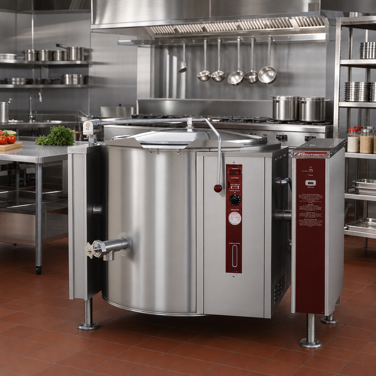 Product image #2 for Southbend Steam Short-Height 40-Gallon Gas Tilting Steam Kettle with 316 Stainless Steel Liner