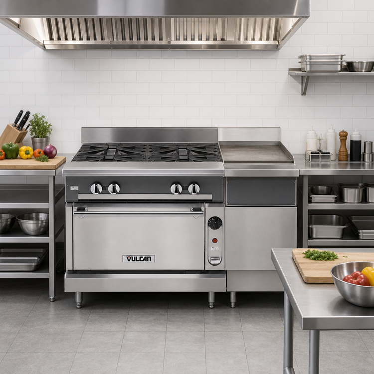 Product image #2 for 36-Inch Heavy Duty Modular Gas Range with 2 Open Burners and 18-Inch Manual Griddle