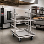 Thumbnail image #2 for Henny Penny SCR-02748 Mobile Stainless Steel Rotisserie Spit Stand with Drip Tray, 16-Spit/Basket Capacity