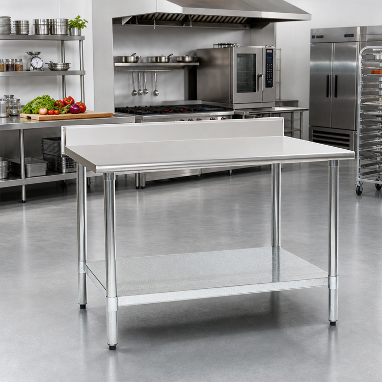 Product image #2 for Eagle Spec-Master 60-Inch x 36-Inch Work Table with 4-1/2-Inch Backsplash and Galvanized Undershelf