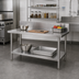 Thumbnail image #2 for Advance Tabco Commercial Stainless Steel Work Table with 10-Inch Backsplash and Adjustable Undershelf, 30 x 24 Inches