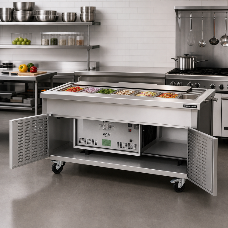 Product image #2 for Director's Choice DCS5-CFURN 78" 5-Pan Refrigerated Cold Pan Unit with Recessed Top