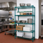 Thumbnail image #2 for Eagle Group EagleGard A5-74-2430E 5-Tier Add-On Wire Shelving Unit, 30 x 24 x 74 Inches, Blue-Green Hybrid Epoxy Finish