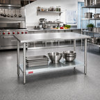 Thumbnail image #2 for Duke Manufacturing 418-3030 30-Inch x 30-Inch Stainless Steel Corner Work Table with Galvanized Undershelf, 18-Gauge 400-Series Top