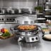 Thumbnail image #3 for Evo Professional Outdoor Propane Countertop Griddle Cooking Station with 30-Inch Round Seasoned Steel Surface