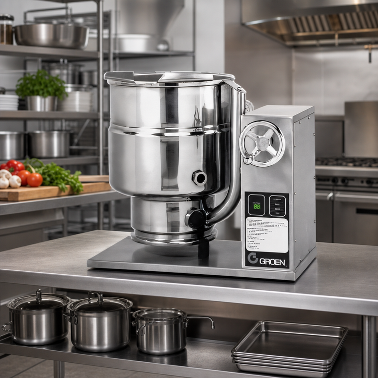 Product image #2 for Groen TDBC-24A 24 Qt Electric Tabletop Tilting Kettle with Advanced Controls