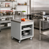 Thumbnail image #2 for Thurmaduke Solid Top Mobile Utility Counter with Stainless Steel Top and Undershelves, 32 x 32 x 36 Inches
