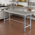 Thumbnail image #2 for Eagle Group Budget Series 60-Inch x 24-Inch Flat Top Work Table with 430 Stainless Steel Top and Galvanized Base