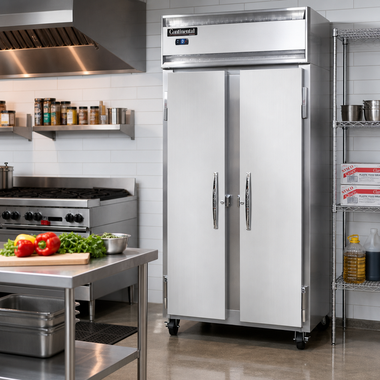 Product image #2 for Continental Refrigerator Slim Line 2FSESNSS Two-Section Shallow Depth Reach-In Freezer