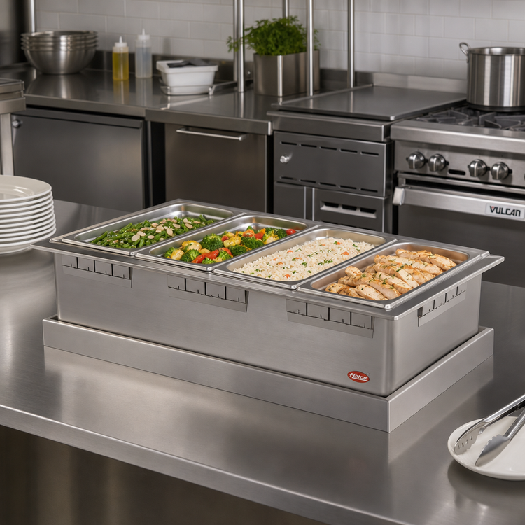 Product image #2 for Hatco Rectangular Drop-In Insulated Heated Well for Four Third-Size Pans