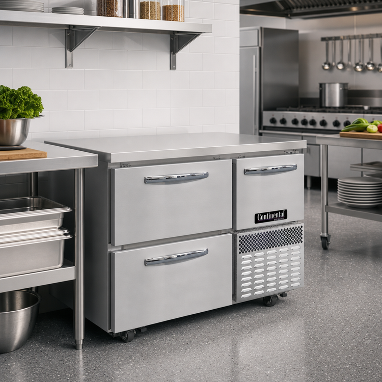 Product image #2 for Continental Refrigerator FA43SN-U-D 43" Shallow Depth Base Undercounter Freezer with Drawers and Door