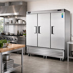 Thumbnail image #2 for Everest Refrigeration EBRF3 3-Section Dual-Temperature Reach-In Refrigerator/Freezer Combo, Bottom-Mounted, Stainless Steel, 46/22 Cu. Ft.