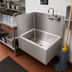 Thumbnail image #2 for John Boos Rear Mop Sink Wall Guard, 28 x 20 Inch Bowl Size, Stainless Steel