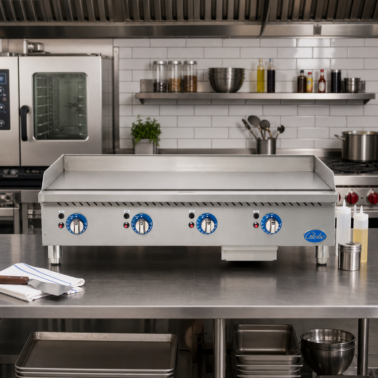 Product image #2 for Globe 48-Inch Countertop Gas Griddle with Thermostatic Controls