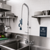 Thumbnail image #2 for Krowne Royal Series Wall-Mount Pre-Rinse Assembly with Add-On Faucet, 8-Inch Centers, 38-Inch Stainless Steel Hose