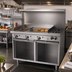 Thumbnail image #2 for Garland G Starfire Pro 48-Inch Commercial Gas Restaurant Range with 2 Open Burners, 36-Inch Griddle, and 2 Storage Bases