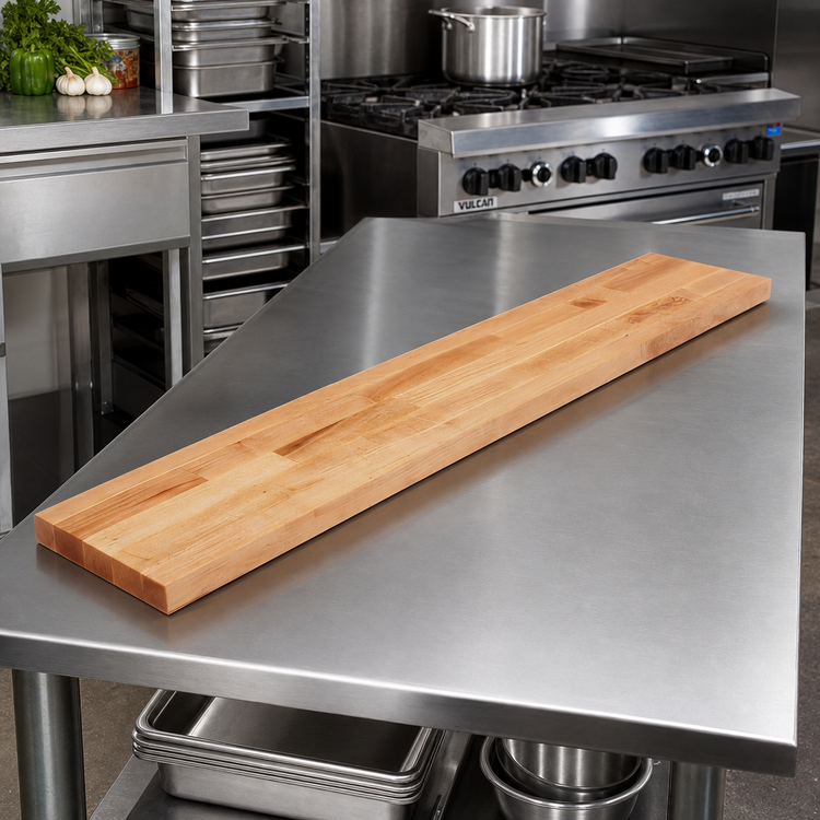 Product image #2 for John Boos 96-Inch x 10-Inch x 1-1/4-Inch Steam Table Cutting Board, Northern Hard Rock Maple