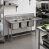Thumbnail image #2 for Advance Tabco Regaline 3-Compartment Commercial Sink with Right-Hand Drainboard, 20 x 20 x 14 Inch Bowls