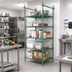 Thumbnail image #2 for Quantum 24-Inch Intermediate Overhead Track Shelving Kit, 86-Inch Posts, Green Epoxy Antimicrobial Finish