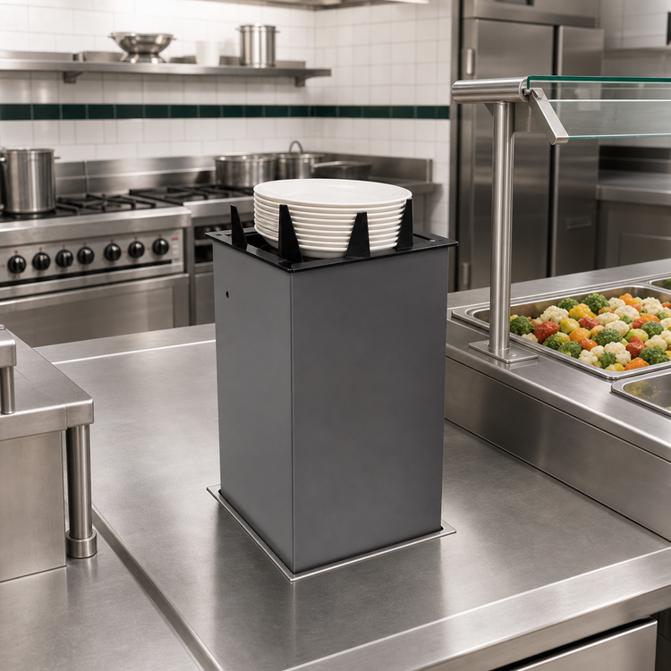 Product image #2 for Atlas Metal Drop-In Unheated Oval Platter Dispenser with Open Frame and Single Self-Elevating Platform