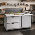 Thumbnail image #3 for Beverage-Air SPED60HC-08C-2 60-Inch Two-Section Refrigerated Sandwich Prep Table with 1 Door, 2 Drawers, 8-Pan Top and 17-Inch Cutting Board