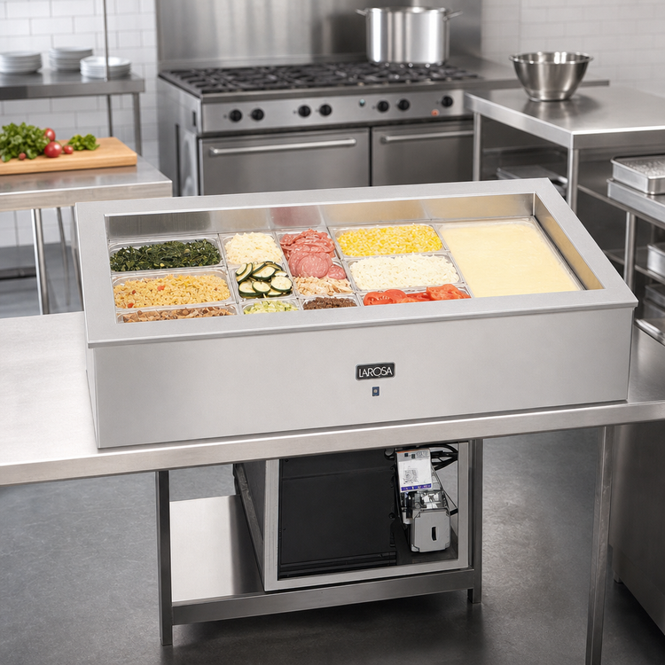 Product image #2 for La Rosa 4119-MCDB Drop-In Self-Contained Refrigerated Cold Pan, 1 Full-Size Pan, 3-Inch Recessed