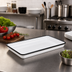Thumbnail image #2 for American Metalcraft Endurance 12-3/4 Inch Rectangular Melamine Platter, White with Black Rim