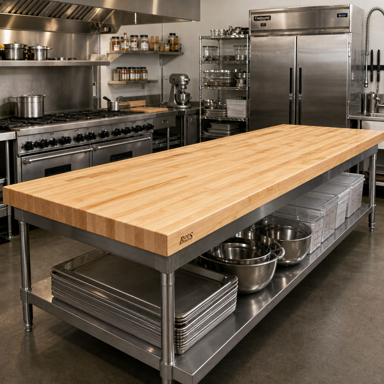 Product image #2 for Boos Block 96-Inch x 30-Inch Northern Hard Rock Maple Kitchen Countertop, Blended Edge Grain, Oil Finish