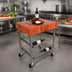 Thumbnail image #2 for Cucina D'Amico American Cherry End-Grain Butcher Block Wine Cart with Stainless Steel Base and Locking Casters