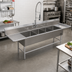 Thumbnail image #2 for John Boos Pro-Bowl 4-Compartment Sink with Left and Right 30-Inch Drainboards, 24 x 24 x 14 Inch Bowls