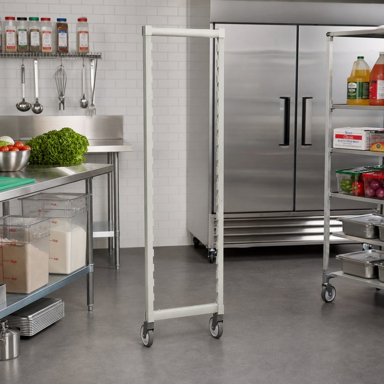 Product image #2 for Cambro Camshelving Premium Series Mobile Post Kit with Rigid Casters, 18-Inch Wide x 67-1/4-Inch High, Speckled Gray