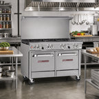 Thumbnail image #2 for Southbend (Middleby) Ultimate 448EE-4T 48-Inch Gas Restaurant Range with Thermostatic Griddle and 2 Space Saver Ovens