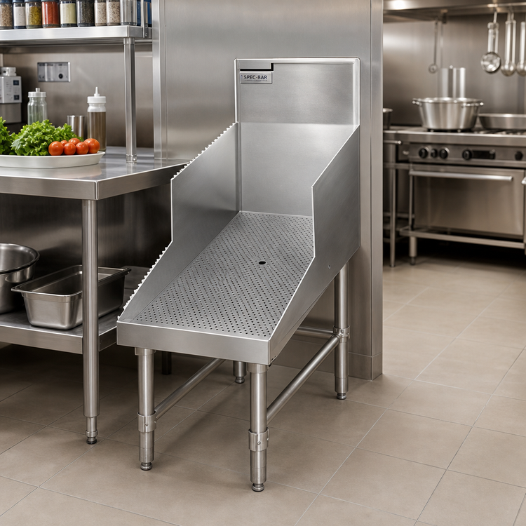 Product image #2 for Spec-Bar Freestanding Recessed Workboard with Perforated Stainless Steel Insert and Drain, 36 x 29 Inches